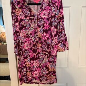 Lilly Pulitzer Floral Long Sleeve Dress - Pink and Purple